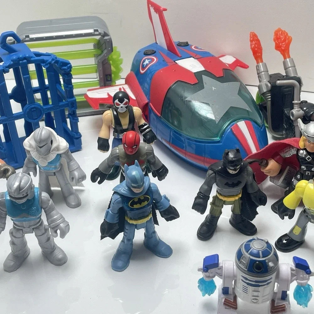 Imaginext‎ & Playskool Heroes Figures, Bikes Jet And Shark - 20 Total